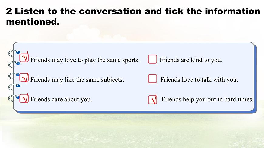 Unit 4 Lesson1 What is a friend课件 英语冀教版（2024）七年级下册第6页