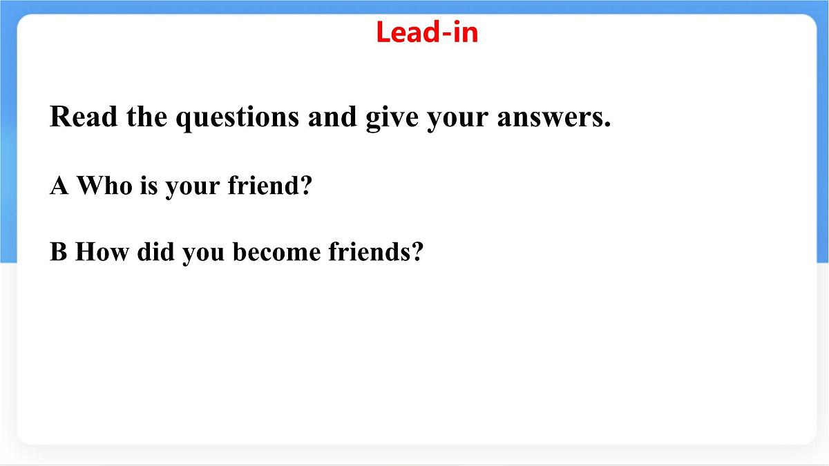Unit 4 Lesson 1 What is a friend-（同步课件） 英语冀教版（2024）七年级下册第4页
