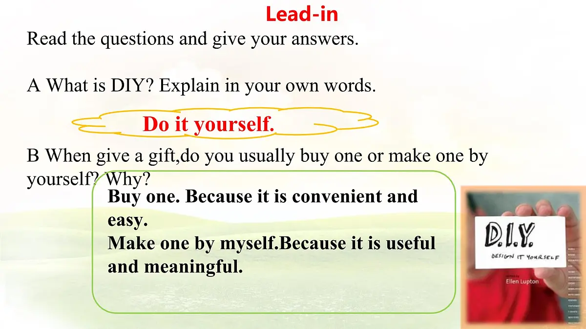 Unit 6 Lesson 1 Let's DIY（同步课件) 英语冀教版（2024）七年级下册第4页