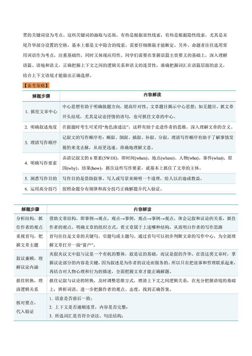抢分秘籍 02 完形填空（解题技巧+新题速递）（解析版）第2页