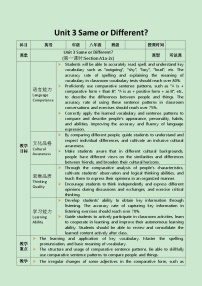 初中英语人教版(2024)八年级上册(2024)Unit 3 Same or Different?Section A1a-1e优质课第1课时表格教案设计