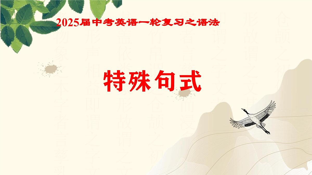 中考英语一轮复习课件：语法 特殊句式第1页