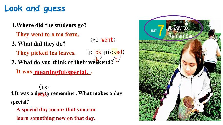 初中英语人教版（2024）七年级下册Unit 7 A Day to Remember Section A 课件第3页