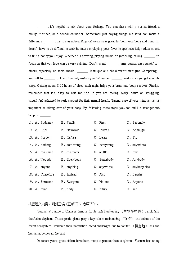 2025年云南省初中学业水平考试模拟英语试题（无答案）第2页