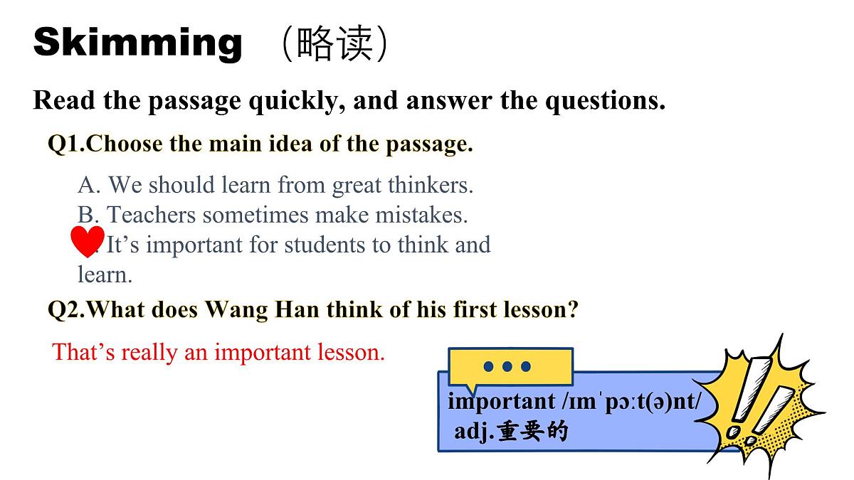 Unit 1 A new start Understanding ideas-Reading 课件 外研版（2024）七年级英语上册第5页