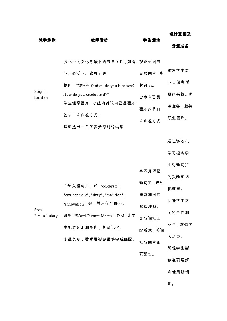 2024秋外研版英语七上：Unit 4 Time to celebrate Developing ideas 教学设计第2页