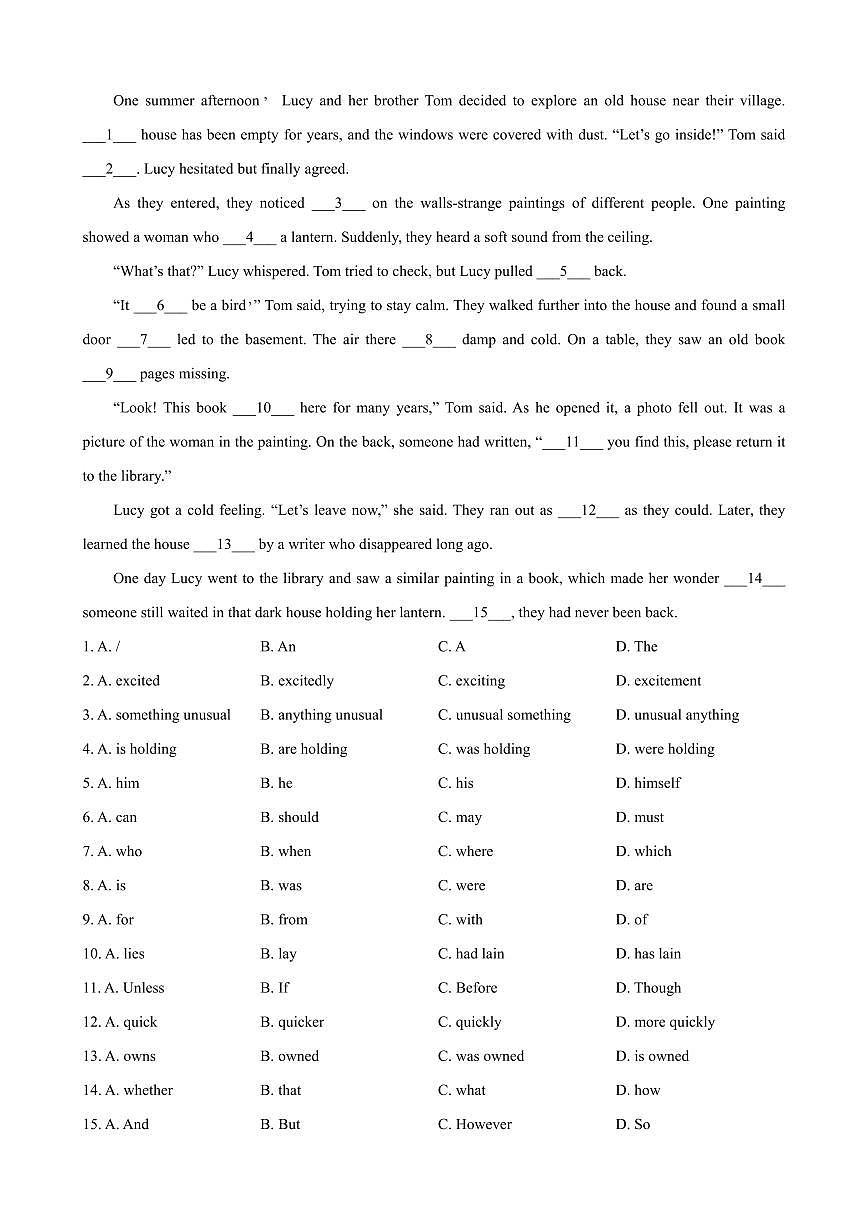 广州中考英语冲刺练习-语法填空专项（含答案）第3页