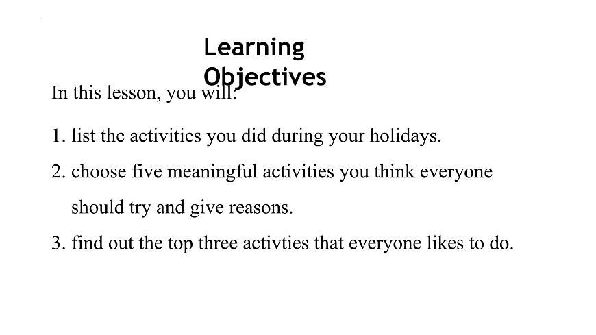 人教版2024八年级上册英语Unit 1 Happy Holiday  Section B Project&Reflecting 课件第2页