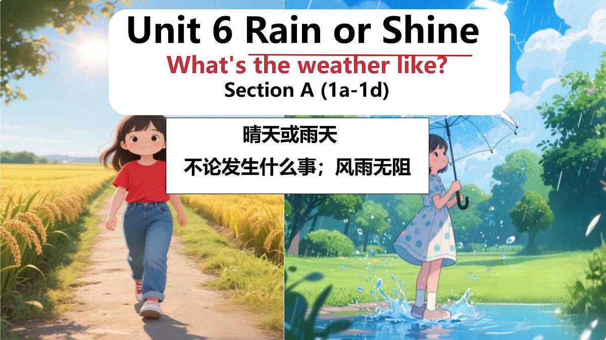 初中 英语 人教版（2024） 七年级下册Unit 6 Rain or Shine Section A 课件第1页