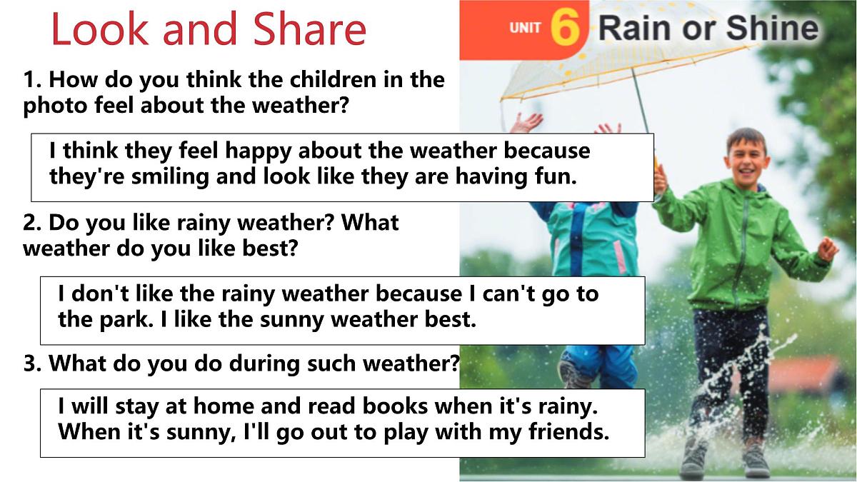 初中 英语 人教版（2024） 七年级下册Unit 6 Rain or Shine Section A 课件第4页