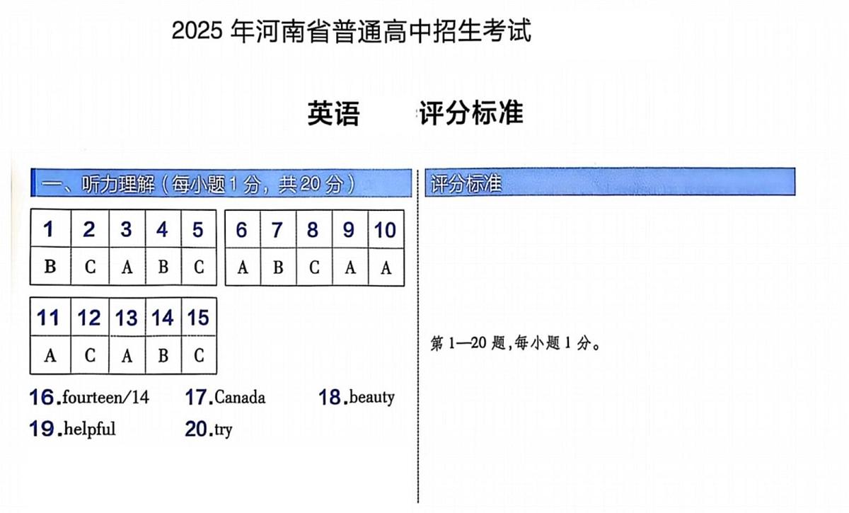 英语答案第1页