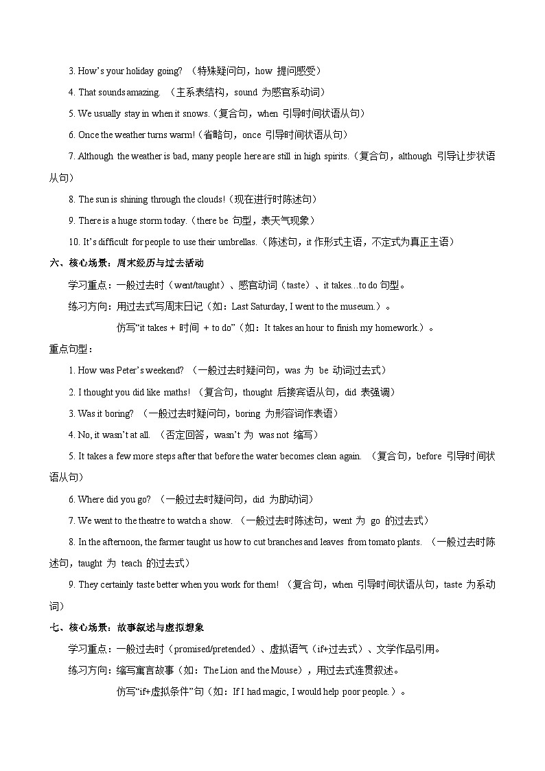 人教版（2024）七年级下册英语期末复习：重点句型复习及分类强化练习题（含答案）第3页