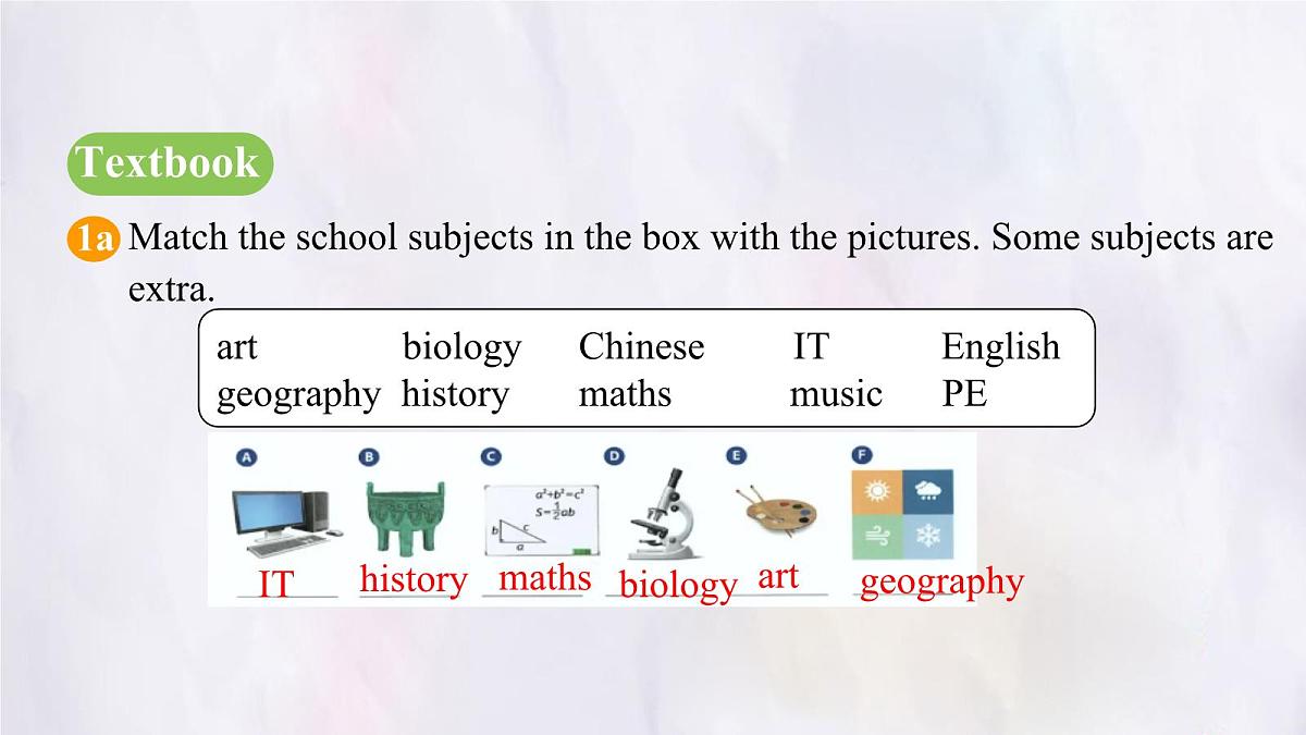 Unit 4 My Favourite Subject Section A (1a~1d) 课件-人教版英语七年级上册第7页