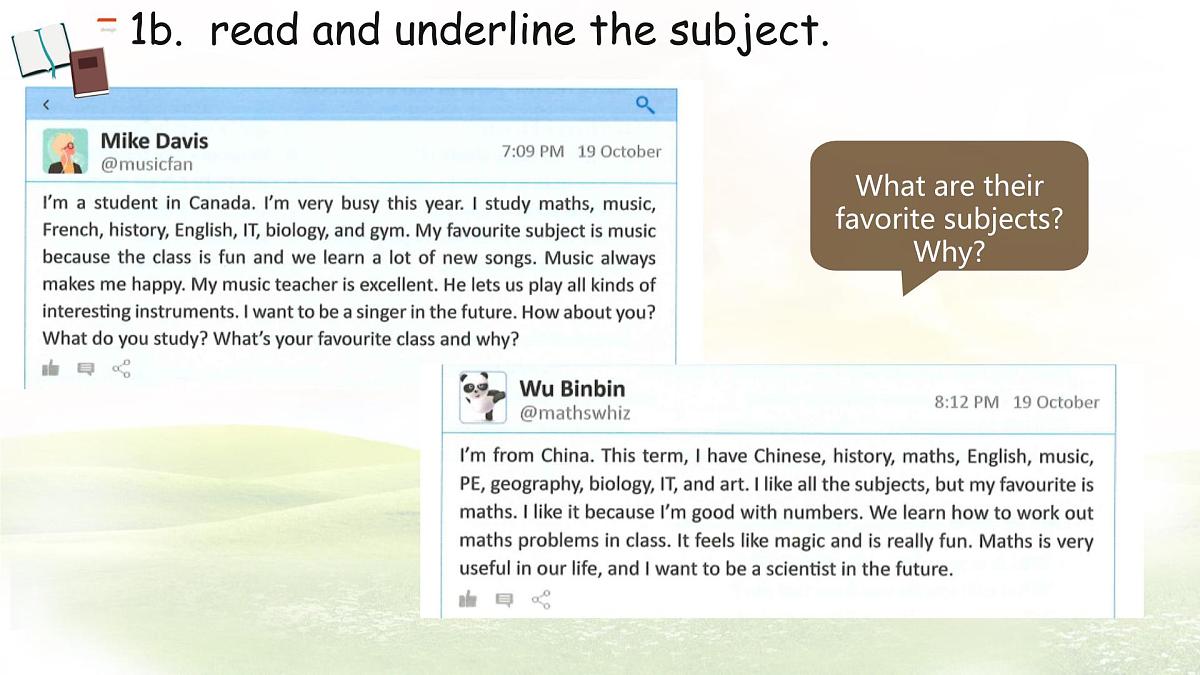 Unit 4 My Favourite Subject Section B (1a~1d) 课件-人教版英语七年级上册第6页