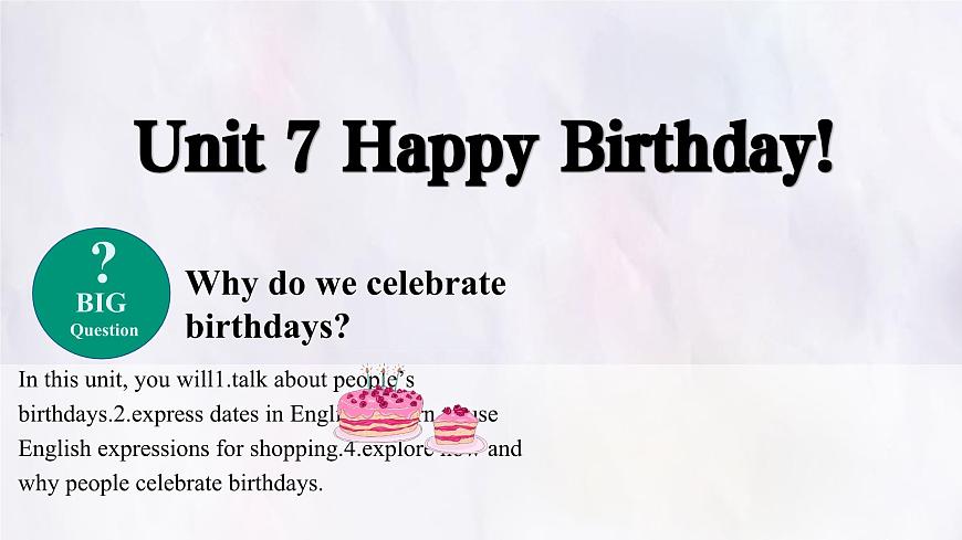 Unit 7 Happy Birthday Section A  (1a~2e) 课件-人教版英语七年级上册第1页