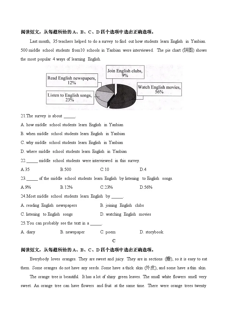 2025届中考英语模拟卷（无听力） 【新疆专用】第3页