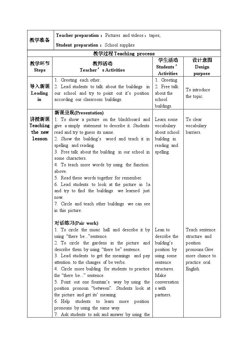 人教2024初中英语七年级上册Unit3My schoolSectionA1a-1d教案第2页