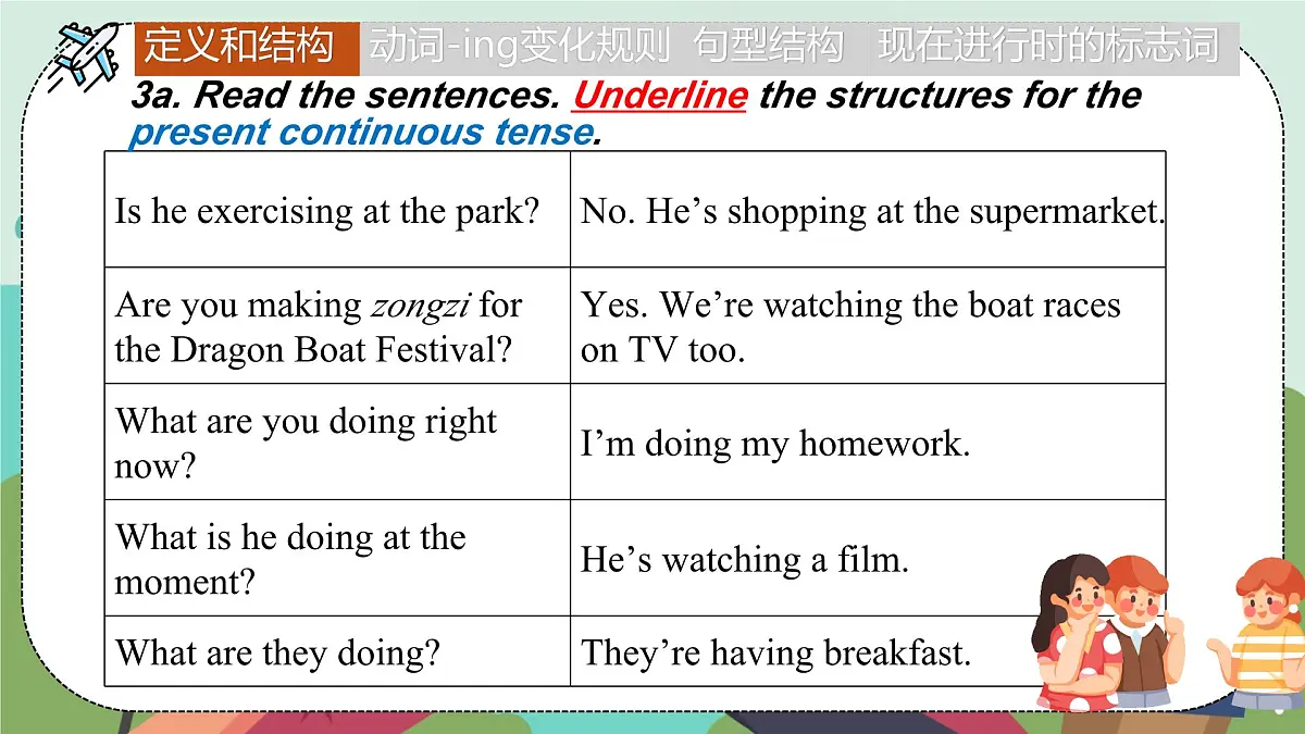 Unit 5 Here and Now Section A Grammar Focus 课件 2024-2025学年人教版七年级英语下册第8页