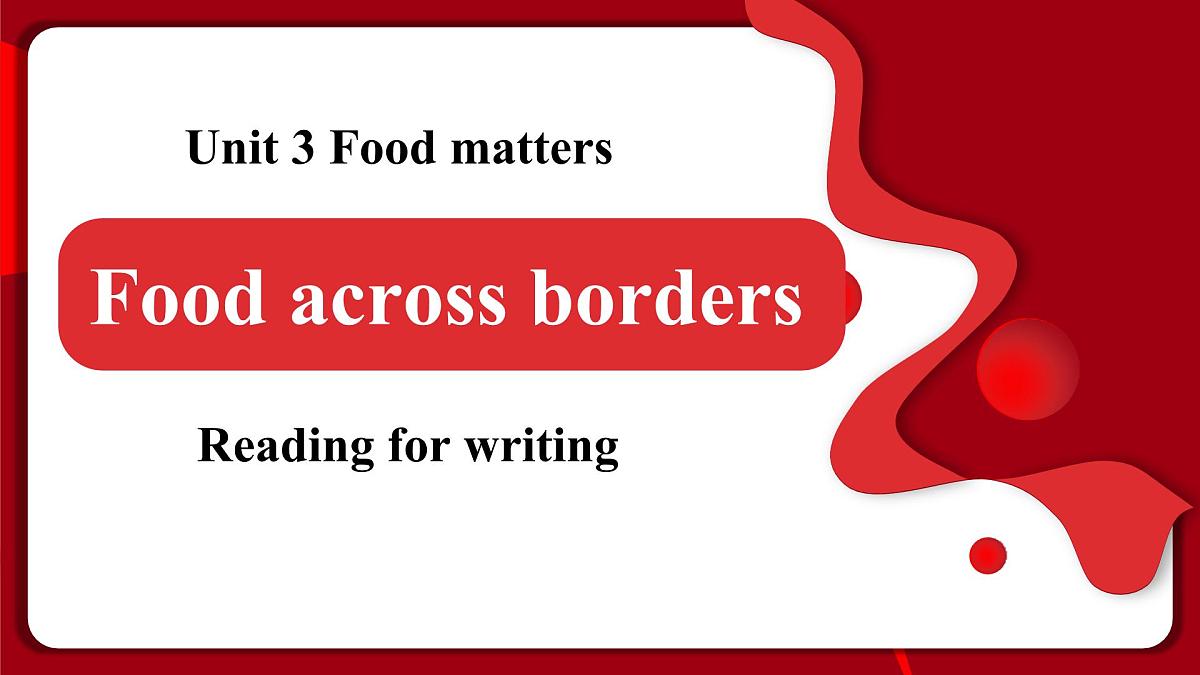 【新课标优质读写公开课】Unit 3 Food matters Developing ideas Reading for writing2025外研版七下英语第1页