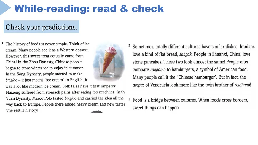 【优质阅读写作公开课】Unit 3 Food matters Developing ideas Reading for writing 2025外研版七下英语课件PPT第4页