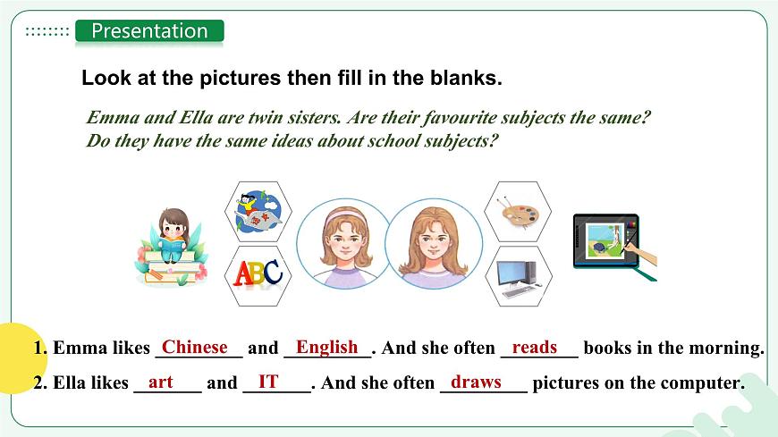 人教2024初中英语七年级上册Unit4My Favorite Subject SectionAGrammar Focus第4页