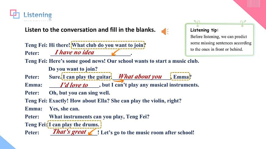 人教2024初中英语七年级上册Unit5Fun Clubs SectionA2a-2e第6页