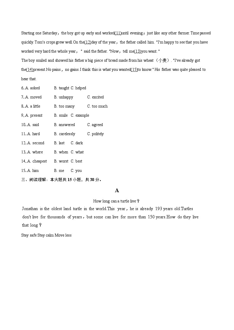 2025年广西贺州市昭平县中考英语二模试卷（含详细答案解析）第2页