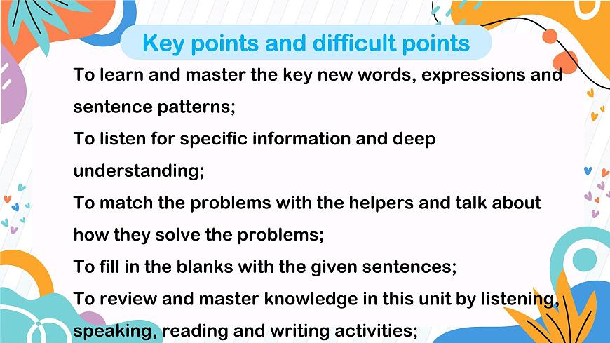 初中英语仁爱版（2024）七年级下册 Unit 10 Lending a Helping Hand Wrapping up the topic Review（教学课件）第3页