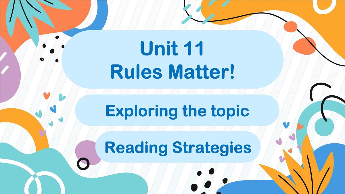 初中英语仁爱版（2024）七年级下册 Unit 11 Rules Matter! Exploring the topic Reading strategies（教学课件）第1页