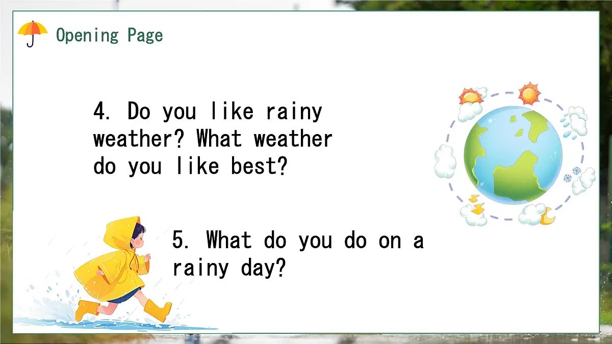 初中英语人教版（2024）七年级下册Unit 6 Rain or Shine Section A 课件第4页