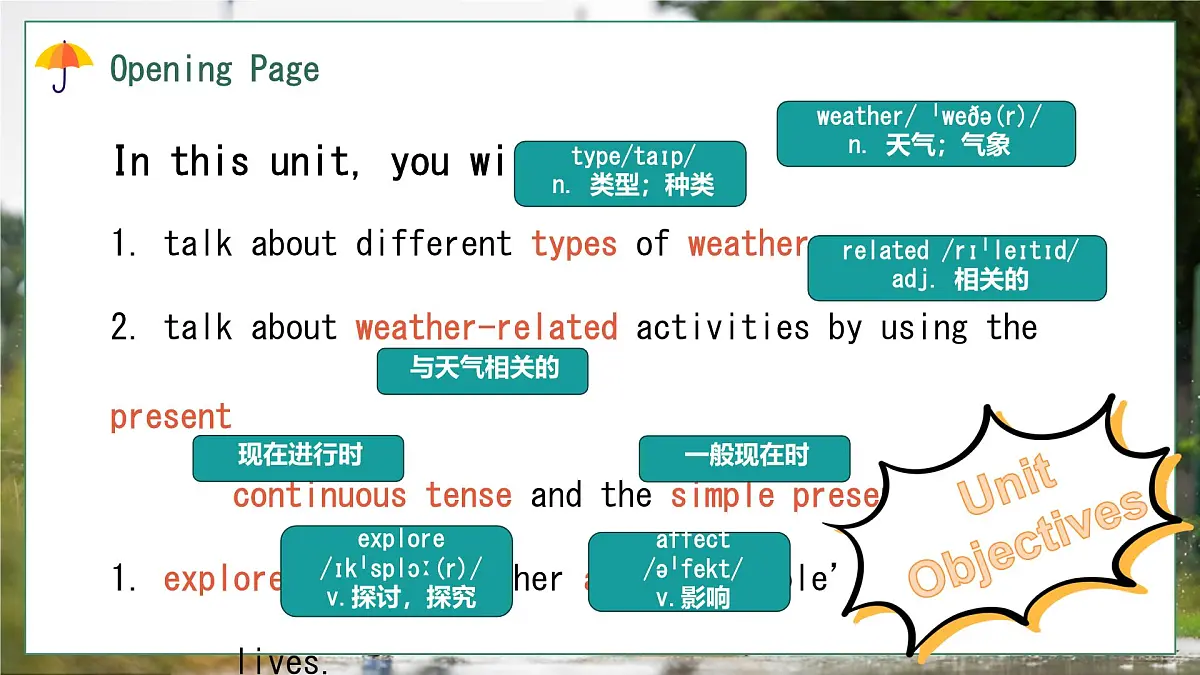 初中英语人教版（2024）七年级下册Unit 6 Rain or Shine Section A 课件第6页