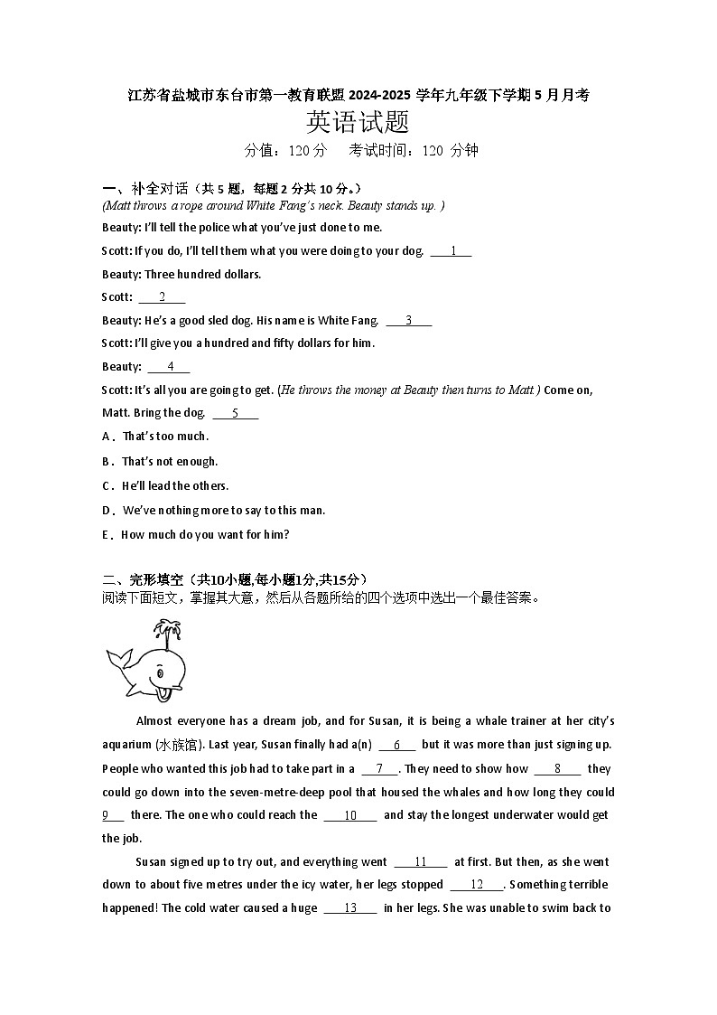 九年级英语（原卷版）第1页