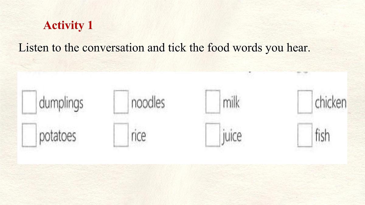 冀教版英语（2024） 七年级上册 Unit 2 Learning English is fun！Lesson 3 Food words are interesting!课件第3页
