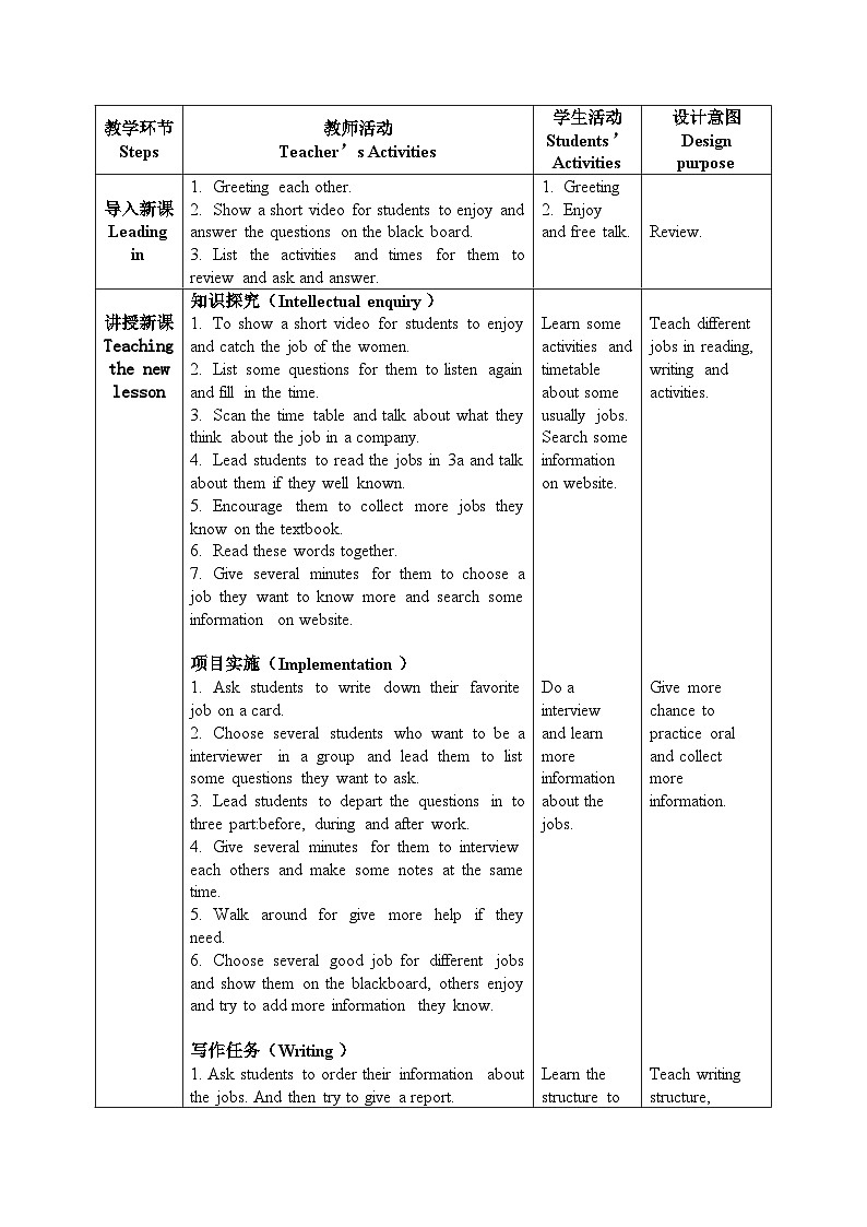 人教2024初中英语七年级上册Unit6A Day in the Life SectionBProject教案第2页