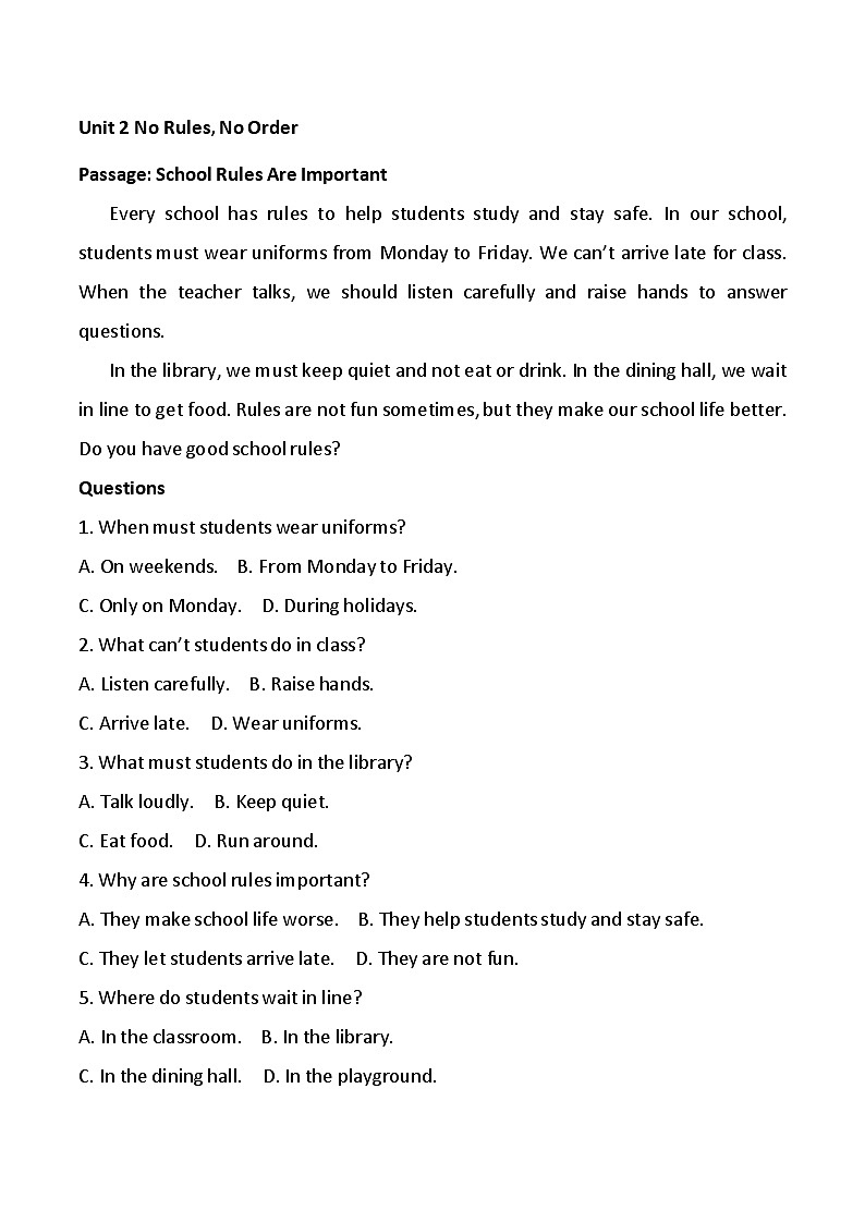 2024版人教版七年级英语下册期末单元话题性阅读理解专项练习题含答案第2页