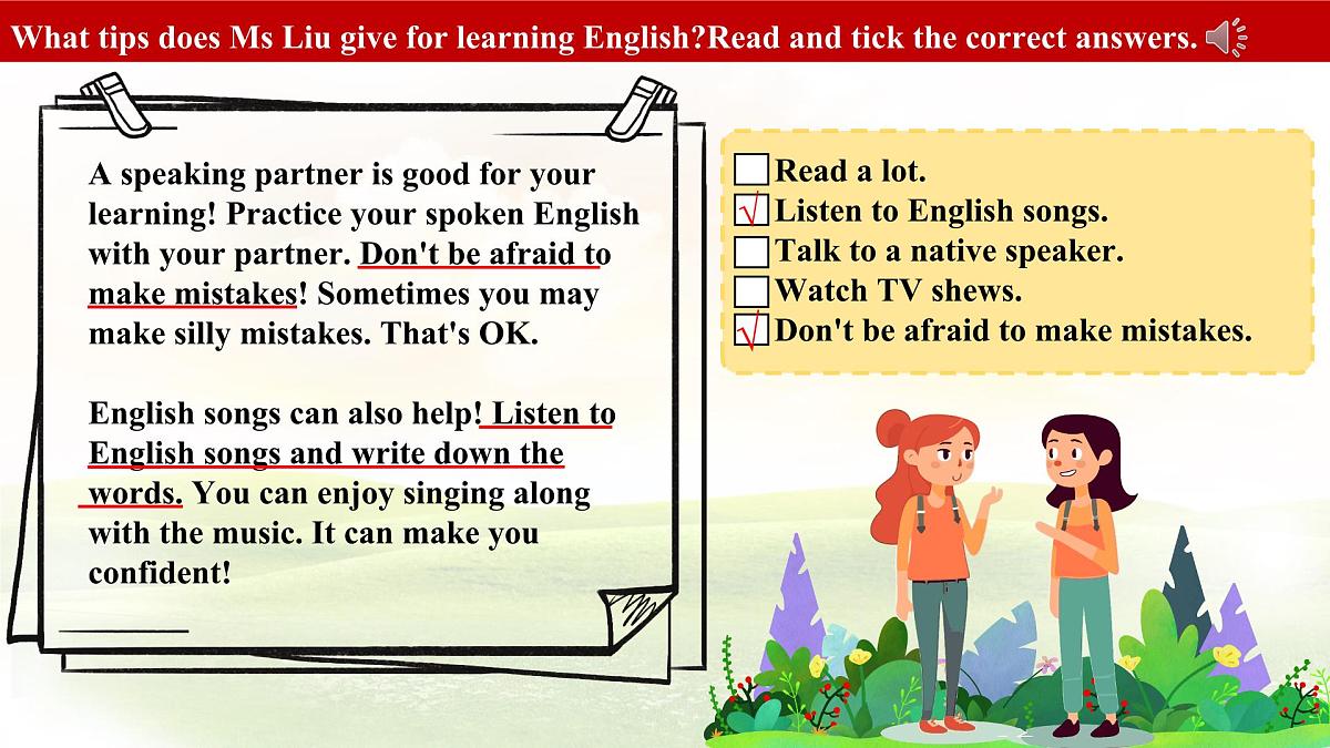 冀教版英语（2024） 七年级上册 Unit 2 Lesson 5 Tips for learning English 课件第5页