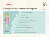 冀教版英語（2024） 七年級上冊 Unit 3 All about me  Lesson 5 About-me card 課件
