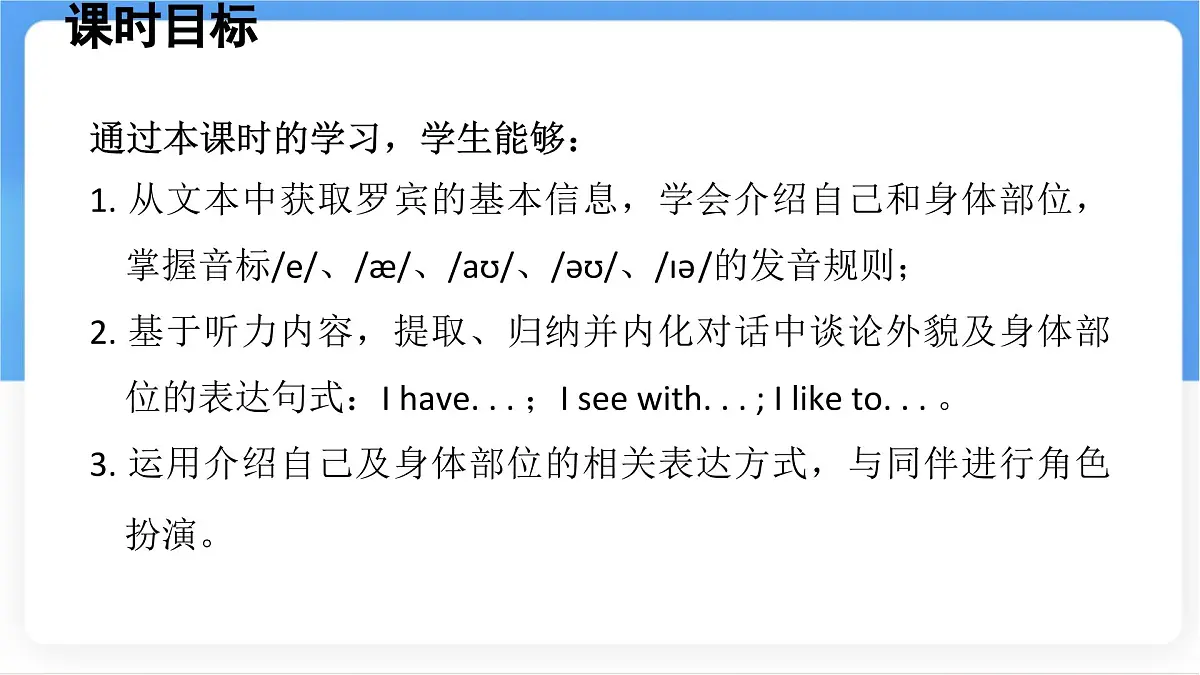 冀教版英语（2024） 七年级上册 Unit 3 Lesson 1 Me and my body课件第2页