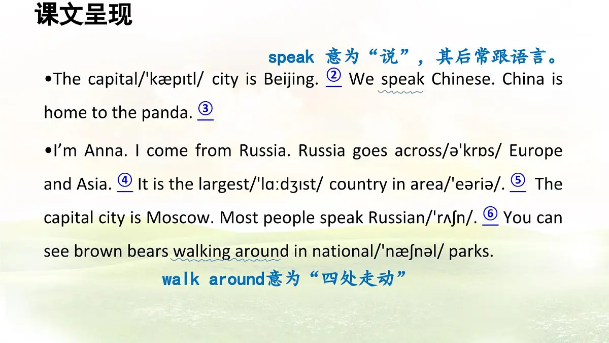 冀教版英语（2024） 七年级上册 Unit 8 Lesson 2 My home country课件第5页