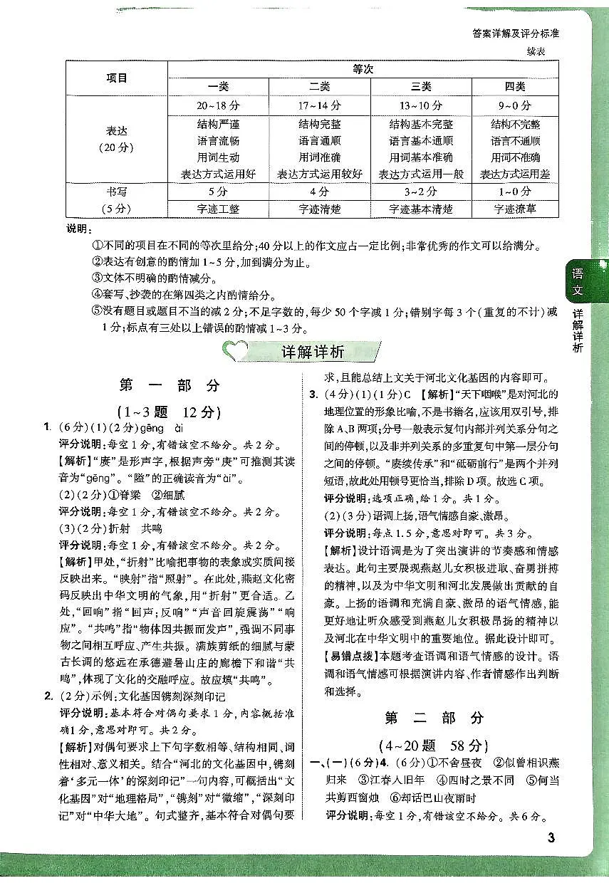 2025《万唯中考•河北定心卷》7科合订答案第3页