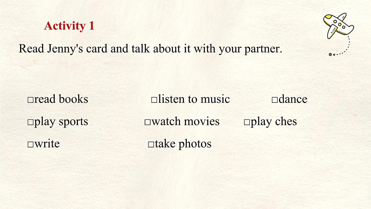 冀教版英语（2024） 七年级上册 Unit 3 All about me  Lesson 4 What do you like to do 课件第3页