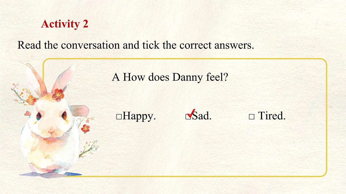 冀教版英语（2024） 七年级上册 Unit 3 All about me Lesson 2 How do you feel 课件第6页