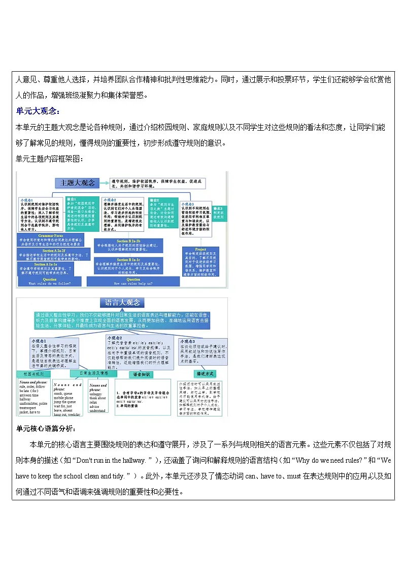 【新课标】Unit 2 No Rules No Order!大单元整体教学设计第2页