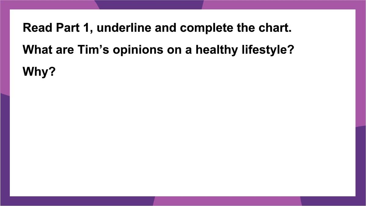 Unit 7 Ways to be healthy Lesson 4 Tim's healthy lifestyle 课件 2024-2025学年冀教版英语七年级下册第7页