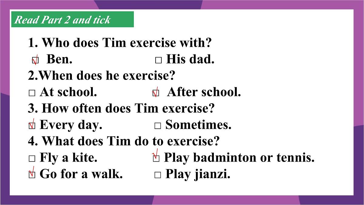 Unit 7 Ways to be healthy Lesson 4 Tim's healthy lifestyle 课件 2024-2025学年冀教版英语七年级下册第8页