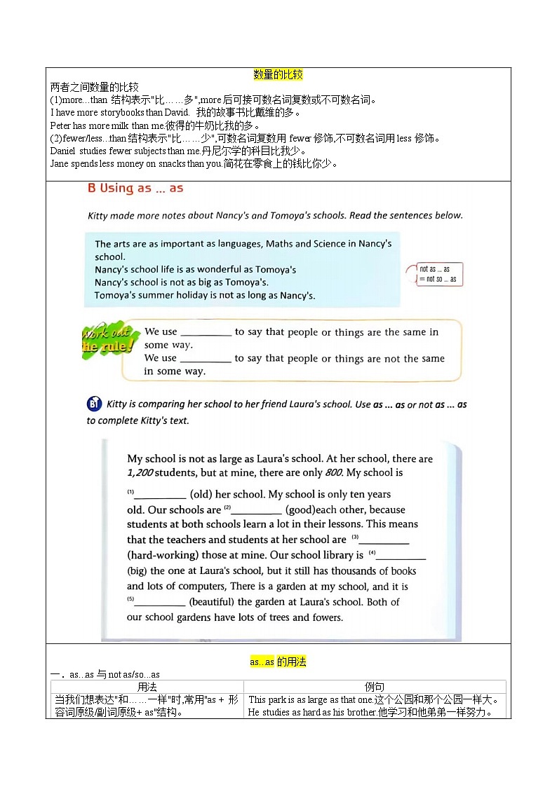 第04讲 Unit 2 School life（Grammar-Integration）（知识全梳理&考点精准练）（原卷版）第3页