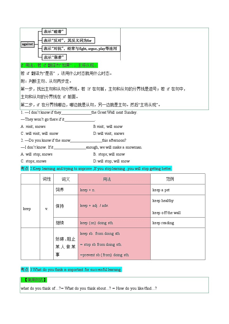第05讲 Unit 3 To be a good learner（Welcome to the unit-Reading）（知识全梳理&考点精准练）（原卷版）第3页