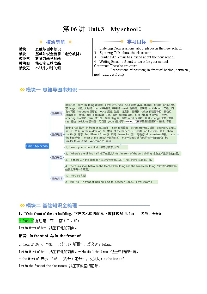 第06讲 Unit 3 （解析版）第1页