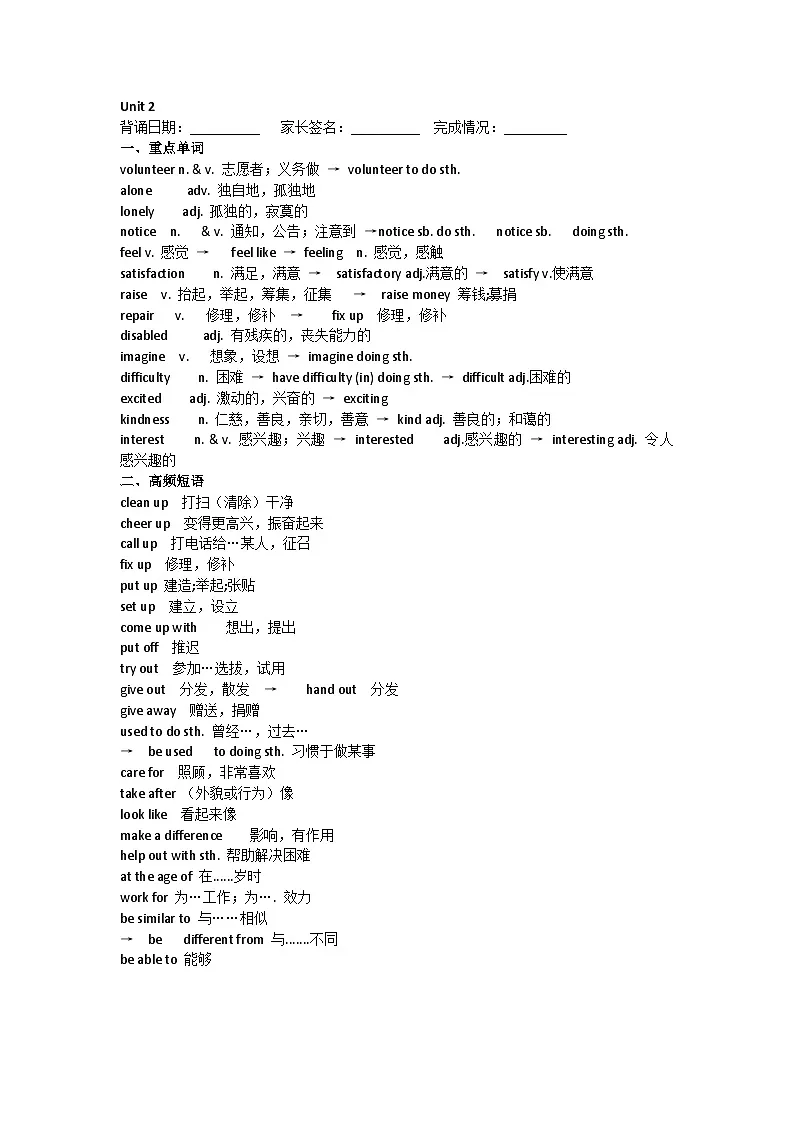 期末知识点总结 人教版英语八年级下册第2页