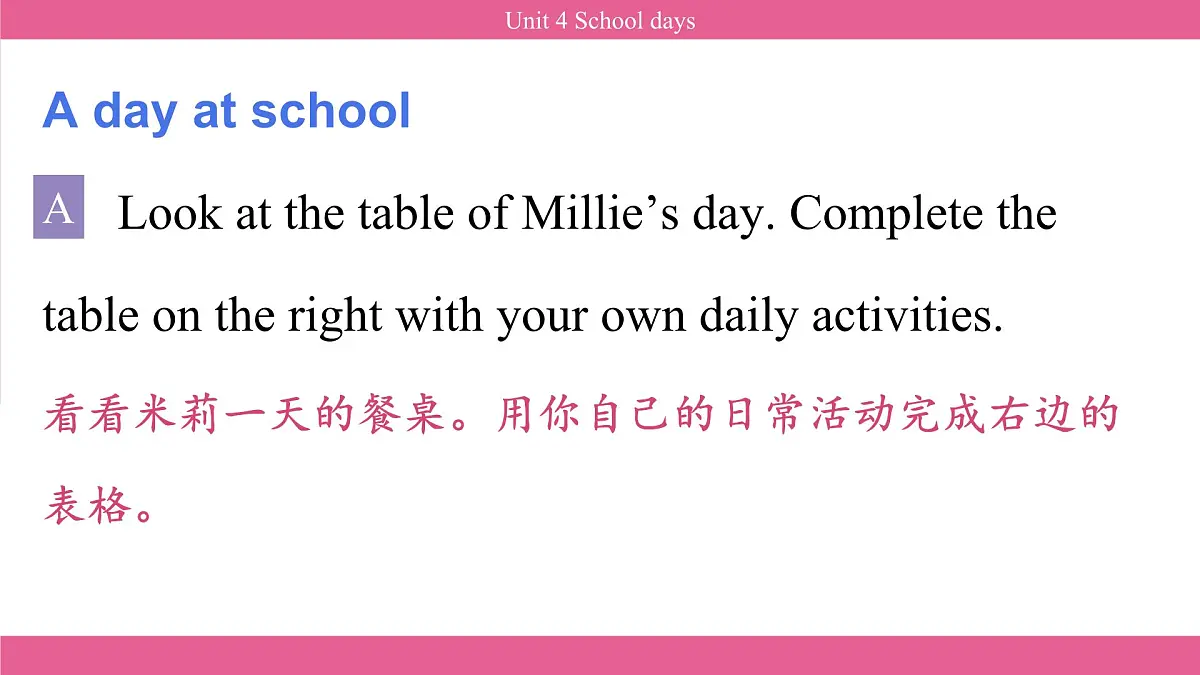 2025秋译林版(2024)英语七年级上册上课课件 unit 4 School days第3页